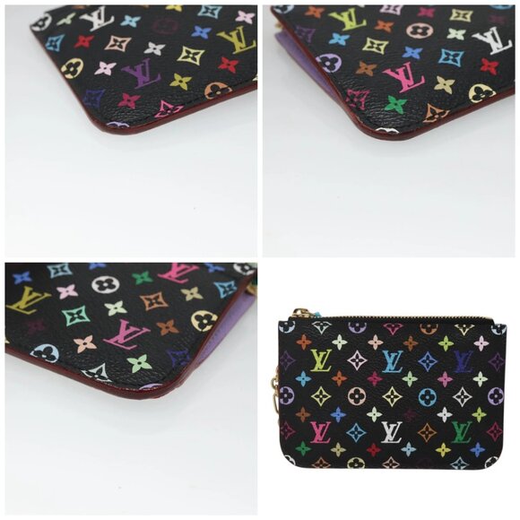 LOUIS VUITTON Monogram Pochette Cles NM Coin Purse Black - Picture 10 of 14